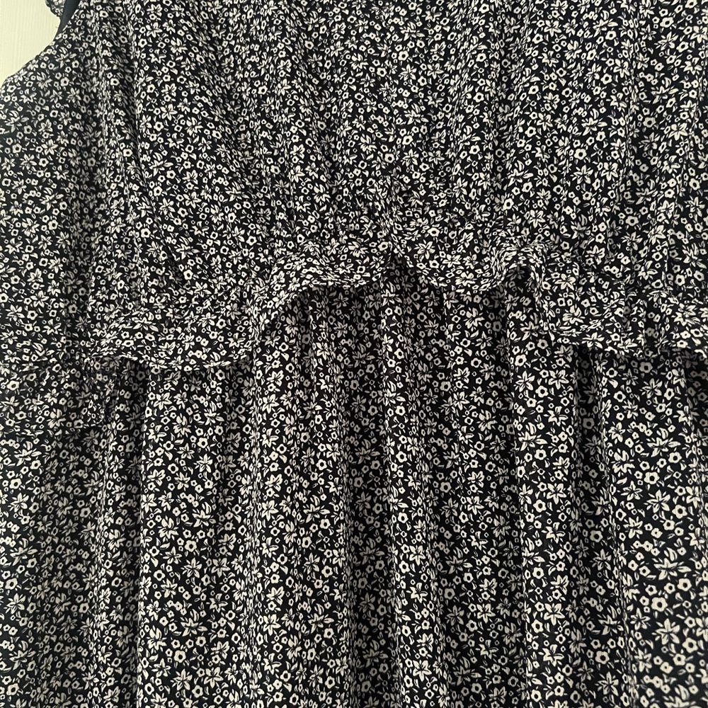 J. Crew Navy and White Floral Patterned Swing Dress - Picture 5 of 6